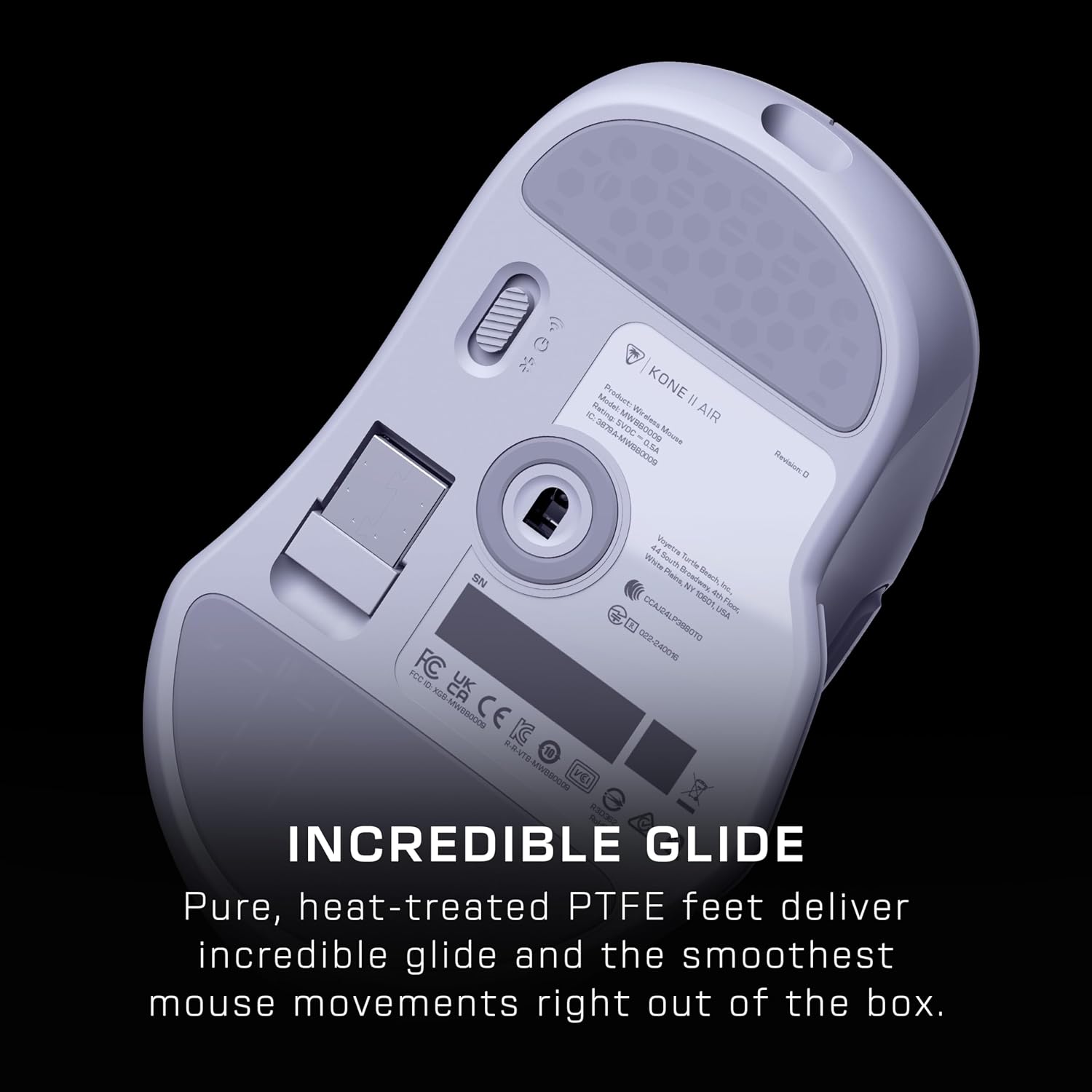 Turtle Beach Kone II Air Wireless RGB Gaming Mouse, 350-Hr Rechargeable Battery, 26000 DPI Optical Sensor, 100M Click Optical Switches, 21 Customizable Inputs, Ergonomic, 4D Scroll Wheel– Arctic White