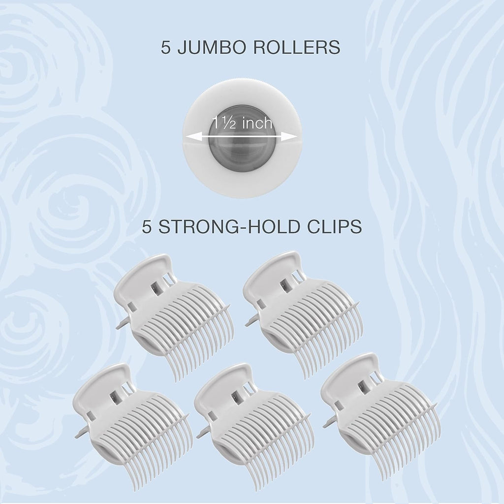 Conair Double Ceramic Hot Rollers for Long,Medium & Short Hair,5 Ceramic Flocked 1½-Inch Heated Hair Rollers with Clips,Hot Curlers for Women,Volume & Curls,Dual Voltage,Pink/White,(Pack of 6)