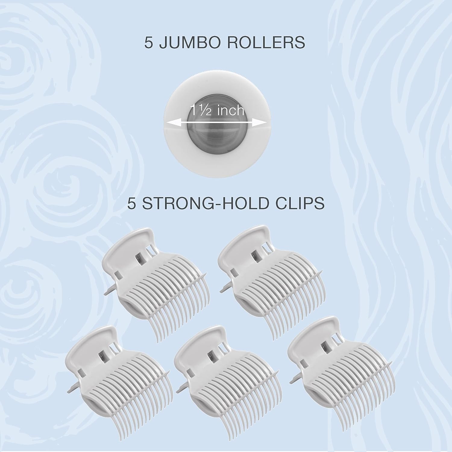 Conair Double Ceramic Hot Rollers for Long,Medium & Short Hair,5 Ceramic Flocked 1½-Inch Heated Hair Rollers with Clips,Hot Curlers for Women,Volume & Curls,Dual Voltage,Pink/White,(Pack of 6)