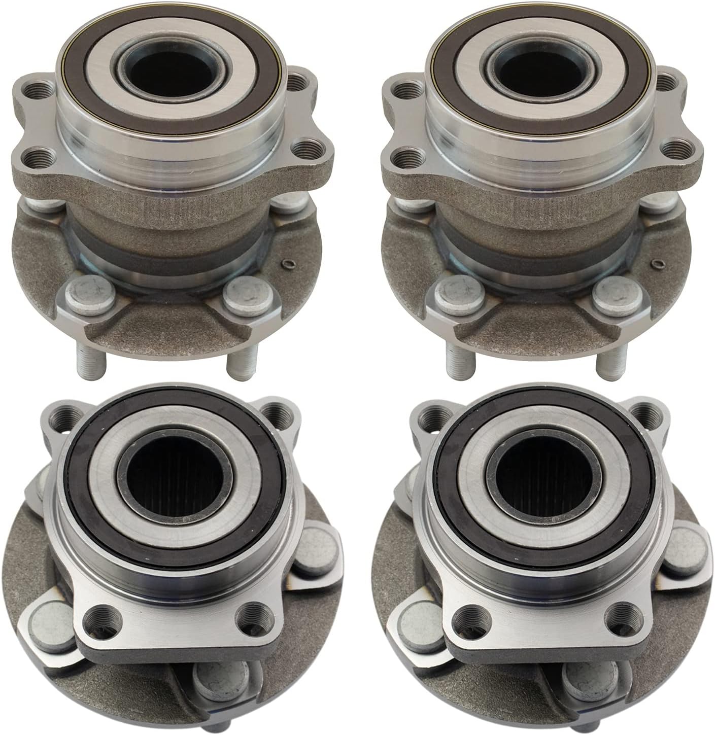 TRQ Front and Rear Wheel Bearing and Hub Assembly Set 4 Piece Compatible with 16-23 Subaru Crosstrek excluding Hybrid 14-18 Forester 2014 Impreza Limited Sport Limited 15-21 Impreza 14-15 XV Crosstrek