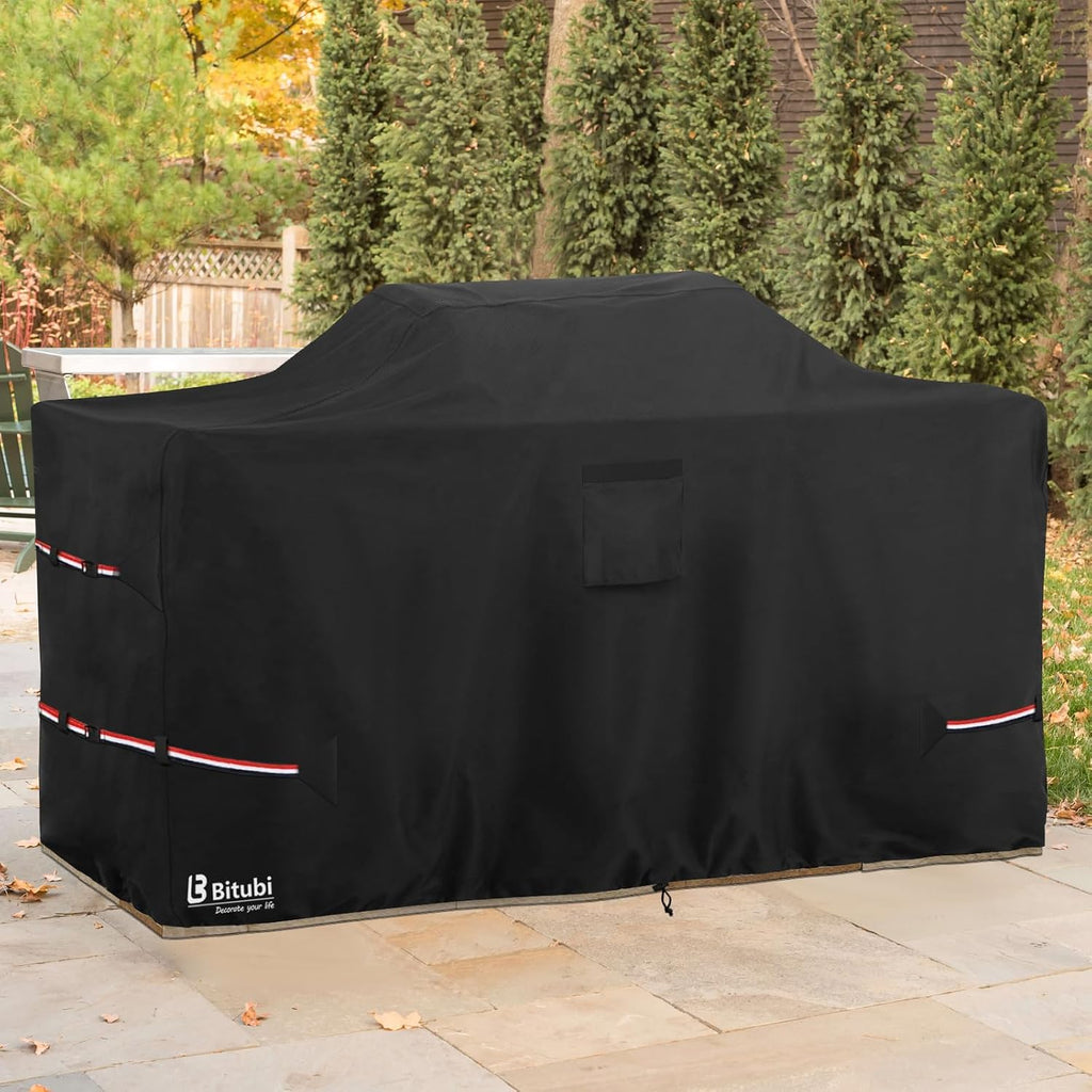 Bitubi 110 Inch Island Grill Cover - 600D Heavy Duty Waterproof All Weather Protection Extra Large Grill Cover,Black