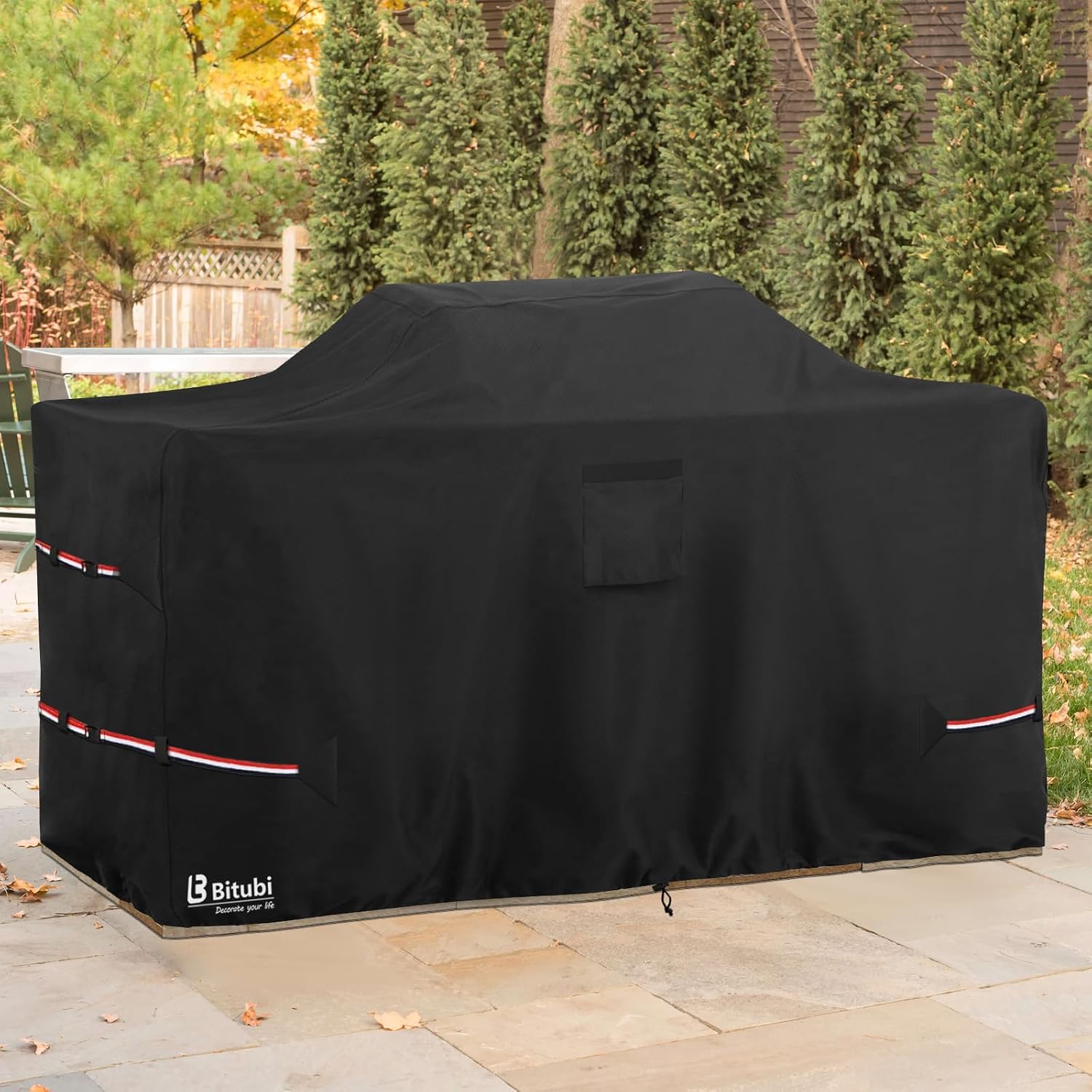 Bitubi 78 Inch Island Grill Cover - 600D Heavy Duty Waterproof All Weather Protection Extra Large Grill Cover,Black