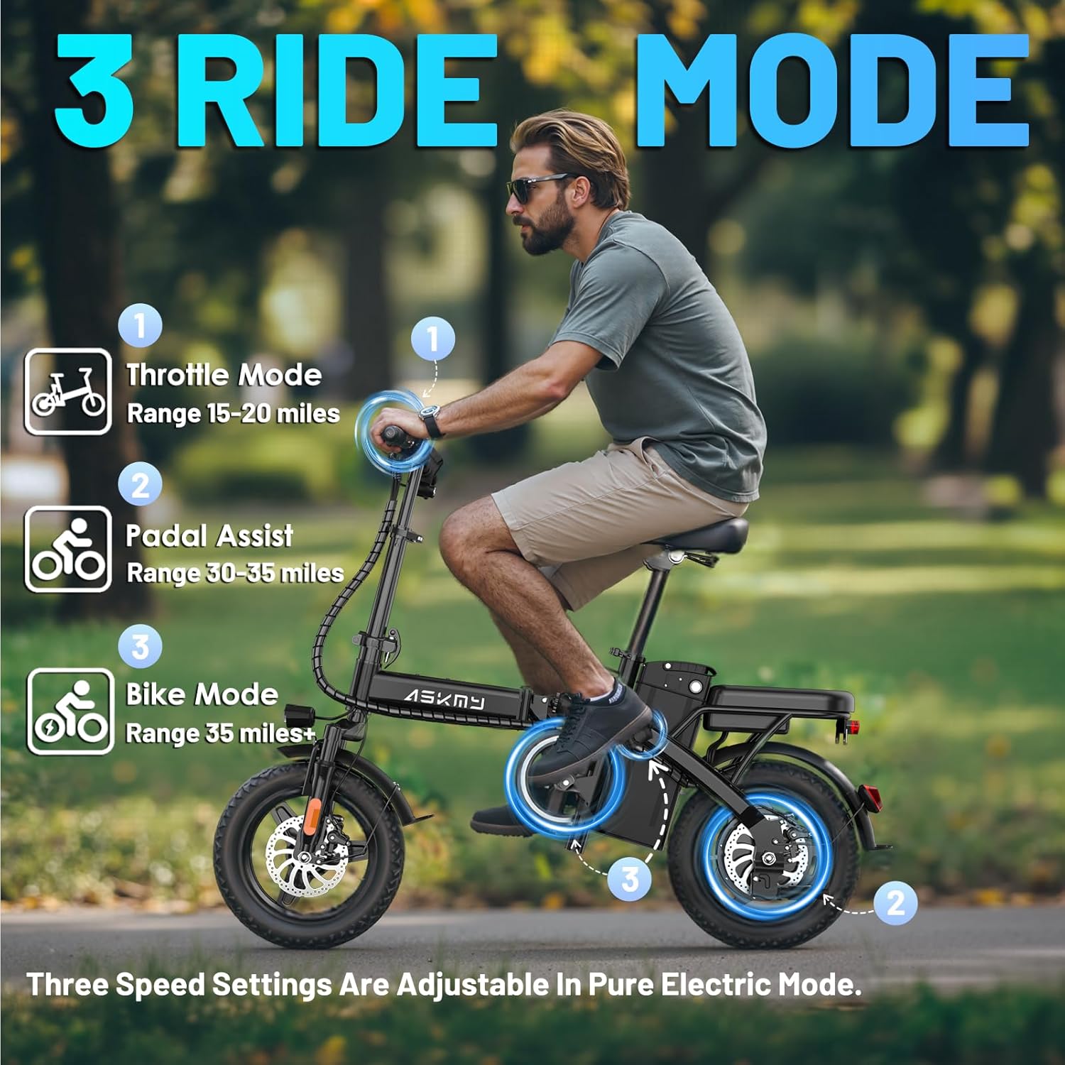 REOCRO Foldable Electric Bike for Adults, 14' Mini Folding E-Bike with 48V 10AH/20AH Removable Battery, 30-60 Miles PAS Range, 700W Peak Motor, Electric Bicycle for Daily Commuting and City Riding