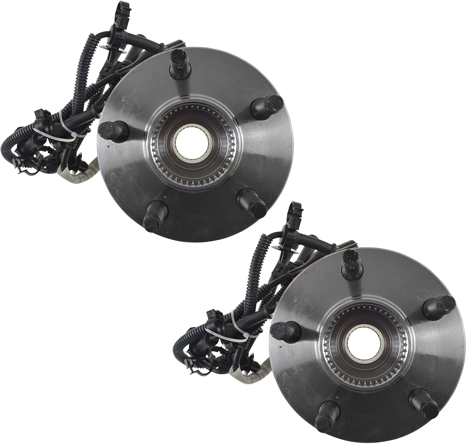 TRQ Front Wheel Bearing and Hub Assembly Set 2 Piece Compatible with 98-99 Ford Ranger Driver and Passenger Side 4WD 4 Wheel ABS 2000 Ranger Driver and Passenger Side 4 Wheel ABS Pulse Vacuum Hubs