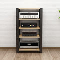 Stereo Racks and Stands, 2/3/4/5 Tier AV Media Stand, Audio Equipment Rack with Adjustable Shelves, Reinforced Steel Frame, Adjustable Footpads, for Home Theater(Natural,5 Tier 60x51x100cm)