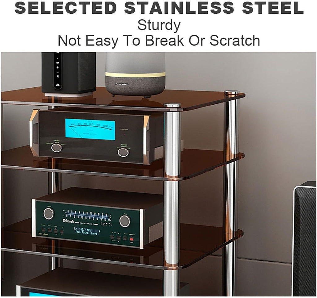 Light Gray CD Rack & DVD Shelf - Space-Saving Media Stand for Game Consoles & Audio Equipment - Easy Assembly Corner Cabinet for Living Room & Bedroom