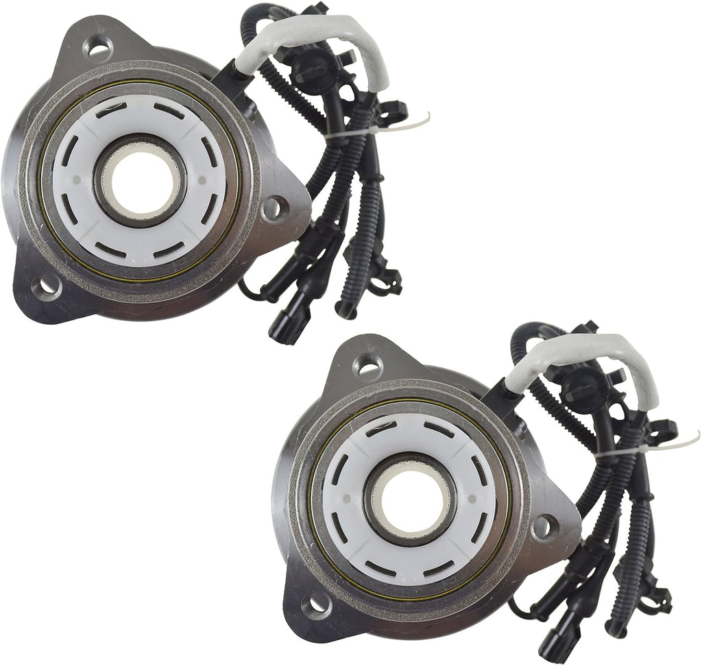 TRQ Front Wheel Bearing and Hub Assembly Set 2 Piece Compatible with 98-99 Ford Ranger Driver and Passenger Side 4WD 4 Wheel ABS 2000 Ranger Driver and Passenger Side 4 Wheel ABS Pulse Vacuum Hubs