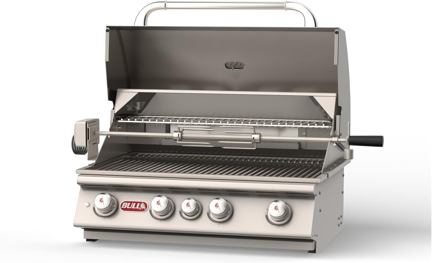 Bull Outdoor Products 30-Inch Outdoor Kitchen Bundle – Angus 75,000 BTU Built-In Grill Head, Grill Cover, Door & 2 Drawer Combo with Reveal, Glass Door & Contemporary Refrigerators – NG