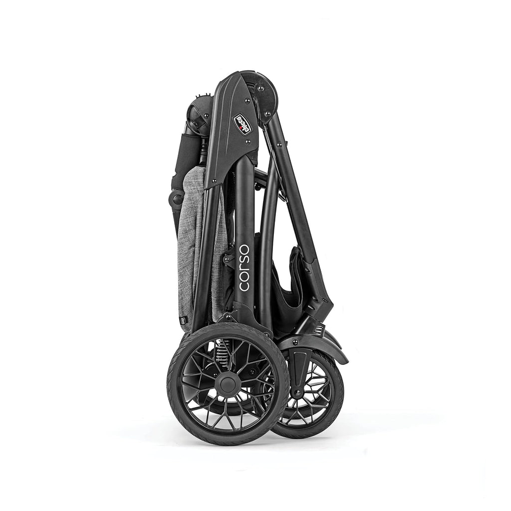Chicco Corso Primo ClearTex Modular Travel System, Corso Primo Modular Stroller with KeyFit 35 Zip ClearTex Infant Car Seat and Base, Aspen/Black