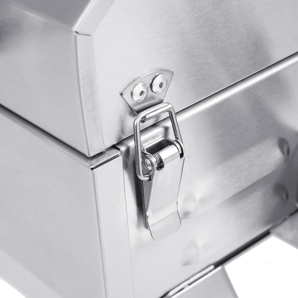 Royal Gourmet GT1001 Stainless Steel Portable Grill, 10000 BTU BBQ Tabletop Gas Grill with Folding Legs and Lockable Lid, Outdoor Camping, Deck and Tailgating, Silver