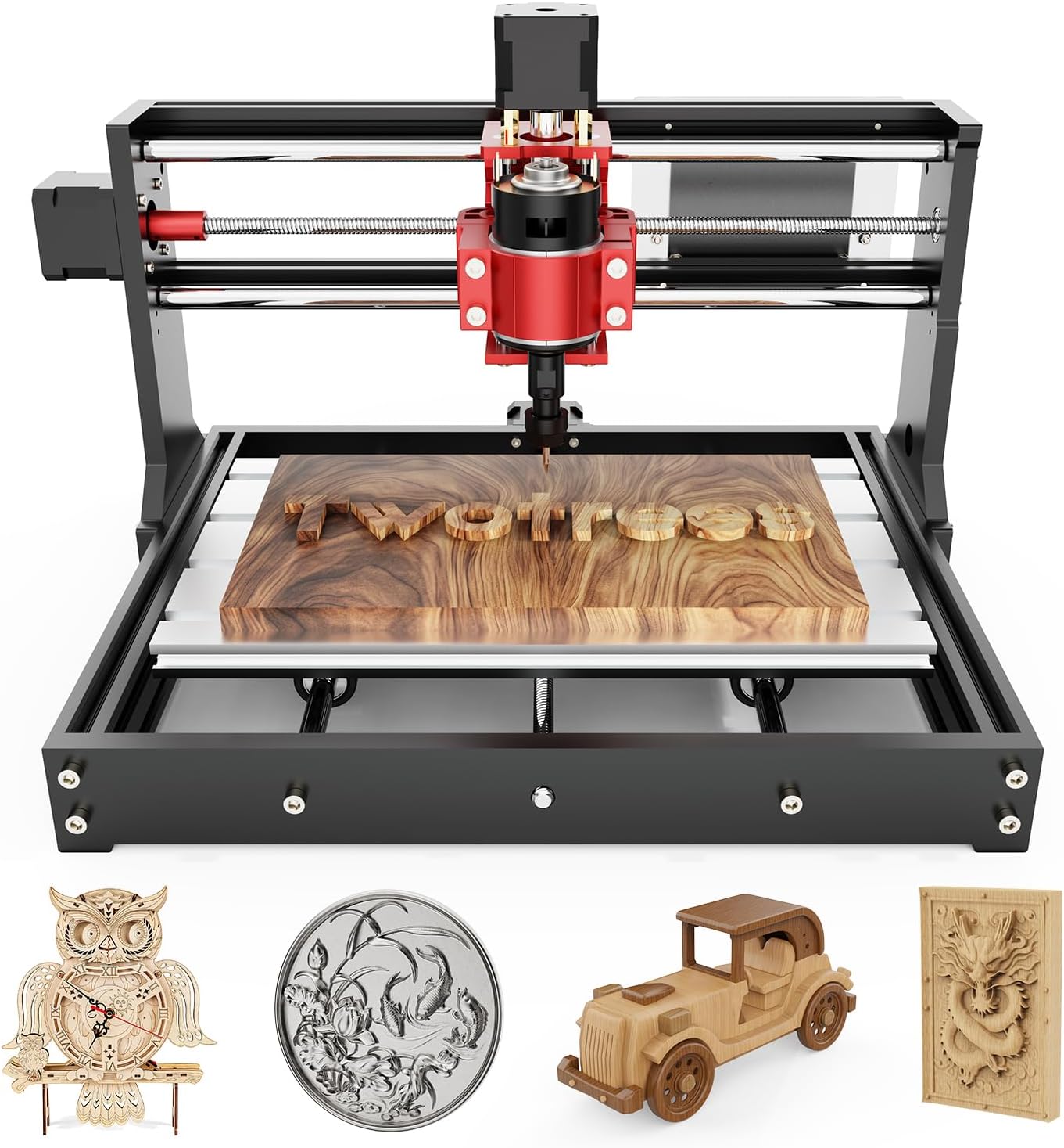 TTC3018 Pro CNC Router Machine,Desktop CNC Engraving Machine Upgraded 3-Axis Engraving All-Metal Milling Machine for Wood Acrylic MDF Nylon,300mmX180mmX40mm Working Area