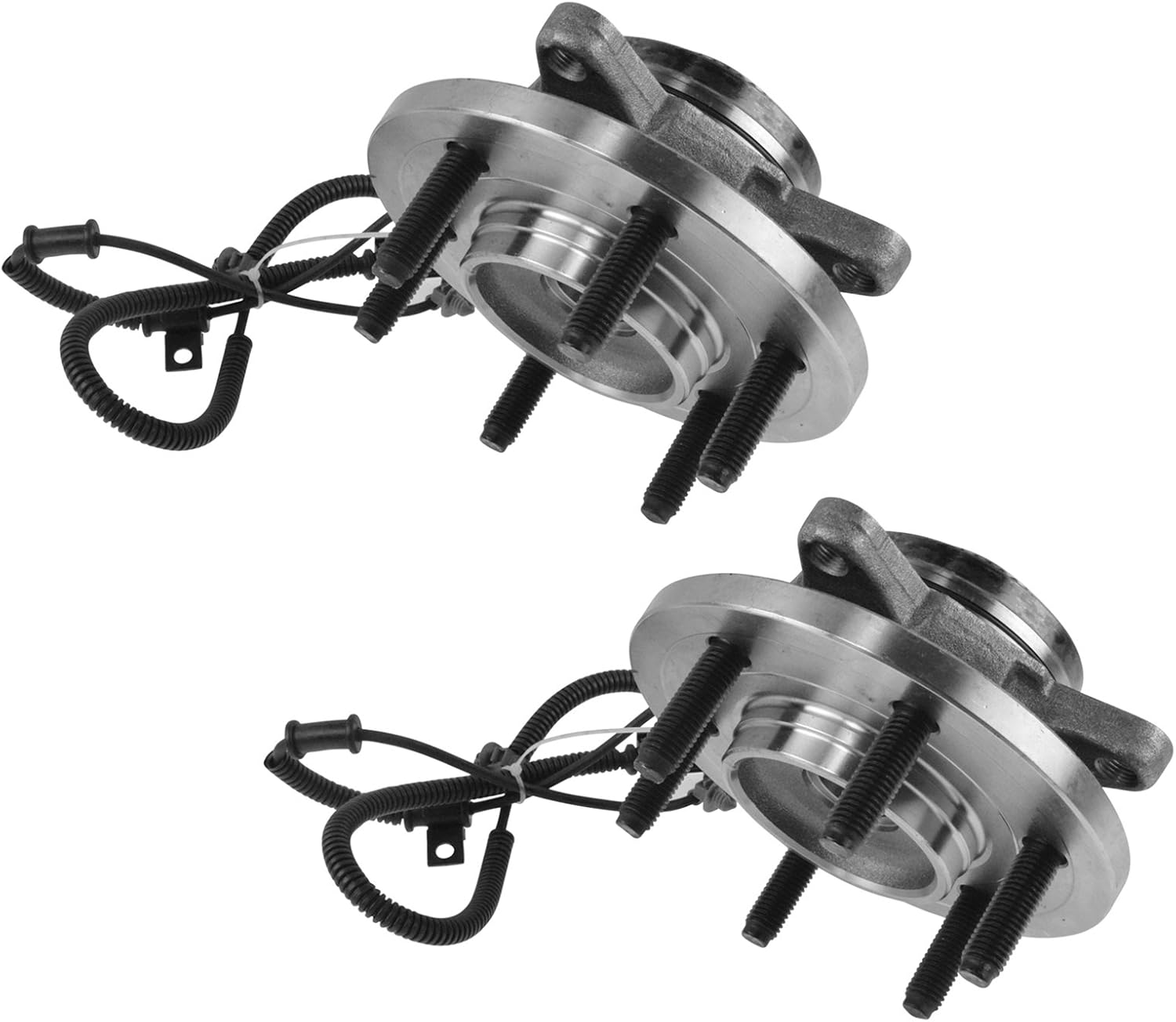 TRQ Front Left and Right Wheel Bearing and Hub Assembly Set 2 Piece Compatible with 11-14 Ford F-150 FX4 XLT 4 Wheel Drive with 6 Lug Wheels 11-14 Lincoln Navigator 4 Wheel Drive with 6 Lug Wheels