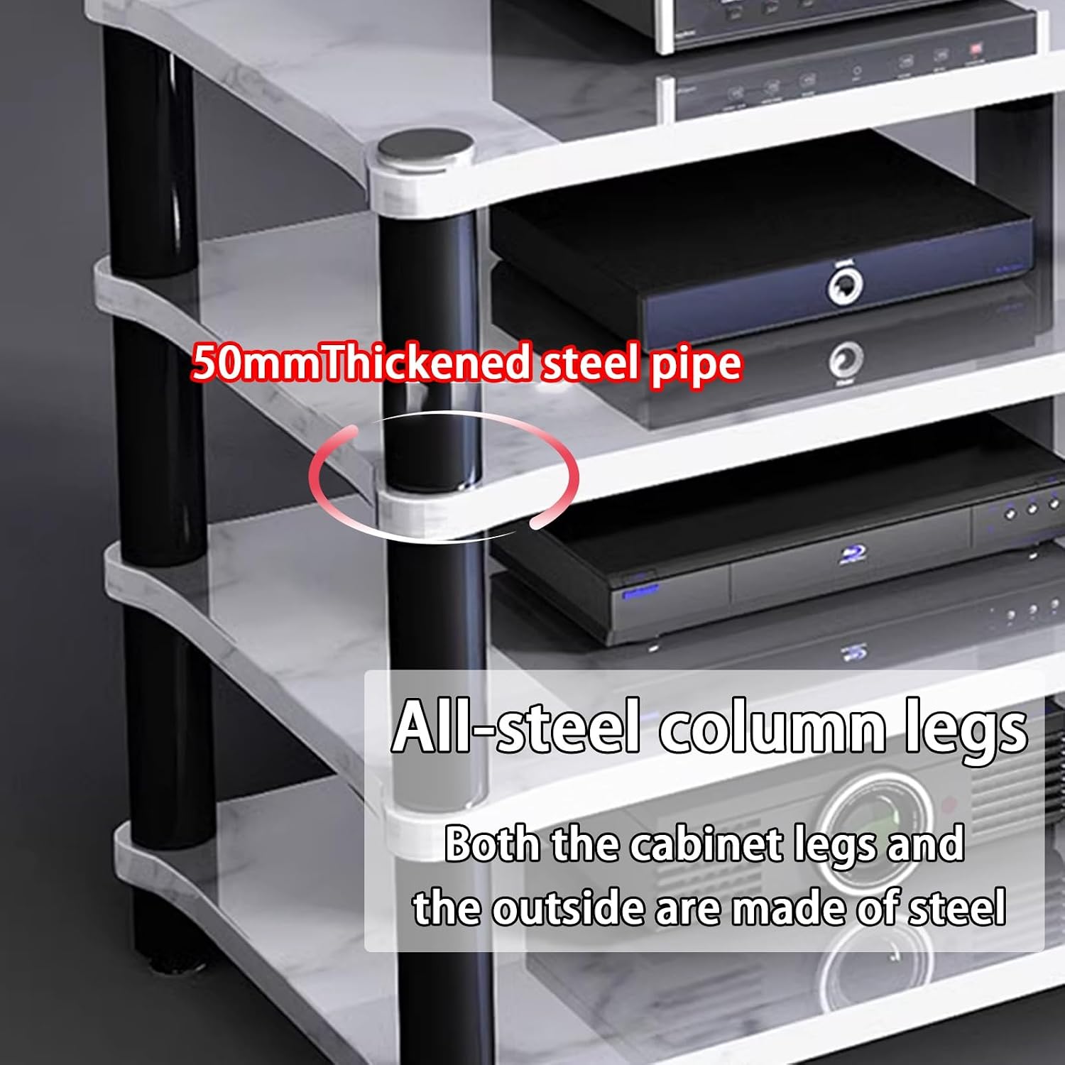 Audio Rack, Portable Media Storage Rack,Media Storage,Modern Cabinet with Cable Management,for Entertainment Stereo Components, for HiFi Audio Equipment