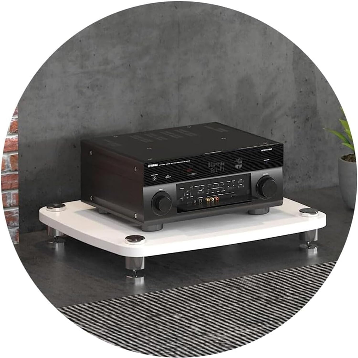 1/2/3/4-layer HiFi Audio Cabinet HiFi Stand Record Player MDF Stand, Audio Rack with Shock-Absorbing Feet Power Amplifier Shelf Equipment Cabinet, D,60 * 48 * 10cm(1Tier)