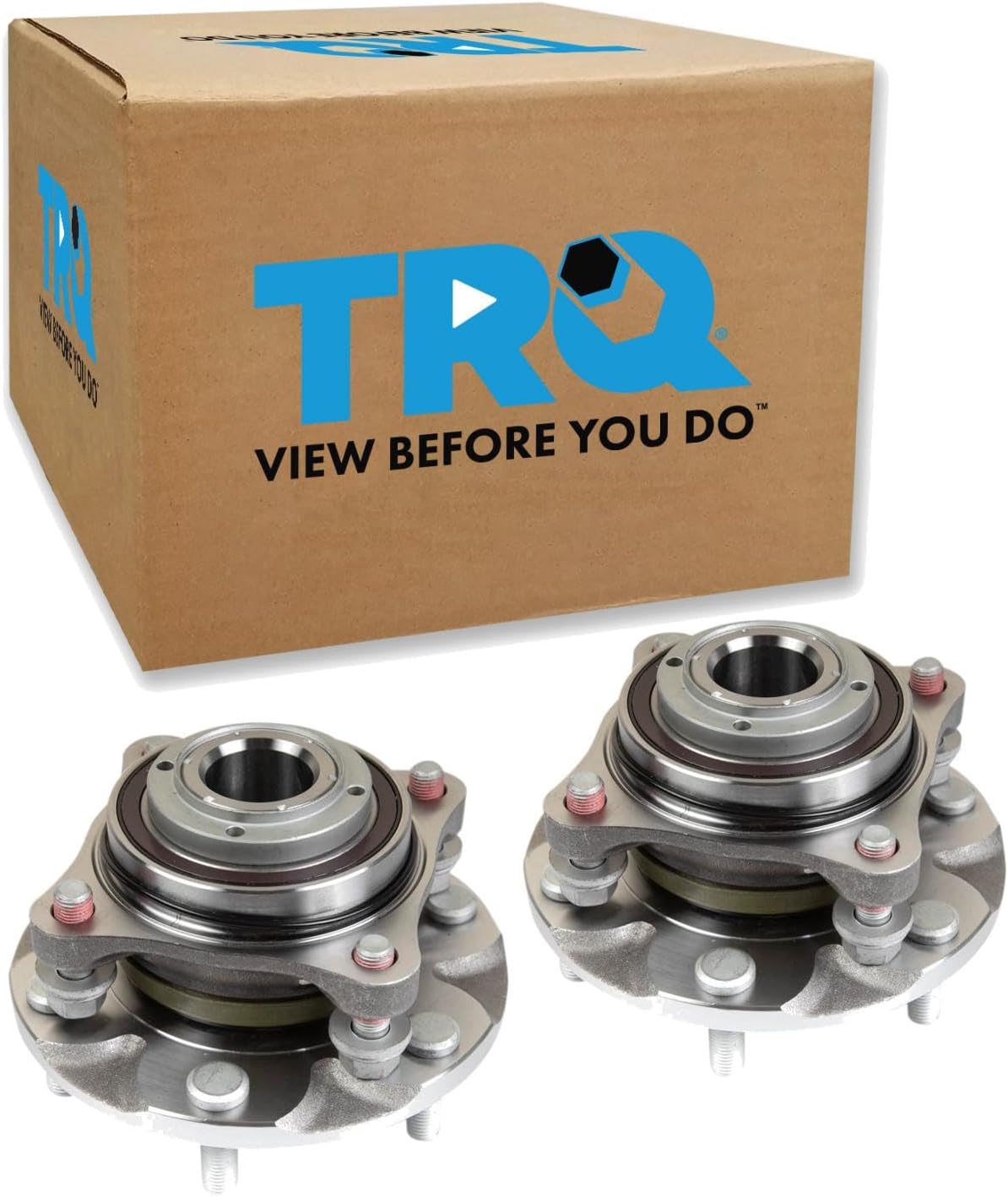 TRQ Front Left and Right Wheel Bearing and Hub Assembly 2 Piece Set for REAR WHEEL DRIVE MODELS ONLY Compatible with 05-15 Pre Runner 2WD 03-23 Toyota 4Runner 2WD 07-14 FJ Cruiser 2WD 16-23 Tacoma 2WD