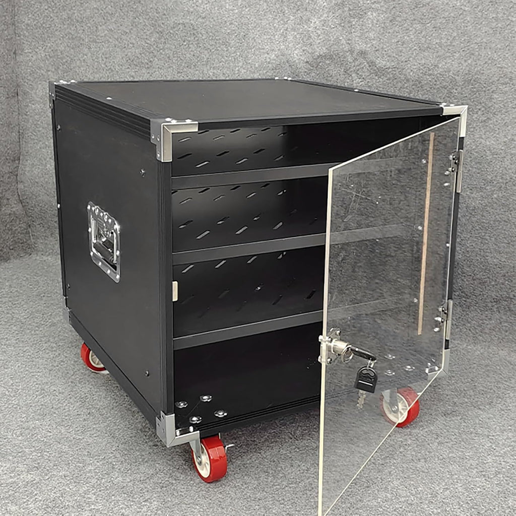 Rack Audio Tower AV Media Stand Corner Audio Tower with Storage Shelves and Steel Frame, Equipment Console Shelf Corner Entertainment Center(Black3)