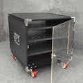 Rack Audio Tower AV Media Stand Corner Audio Tower with Storage Shelves and Steel Frame, Equipment Console Shelf Corner Entertainment Center(Black3)