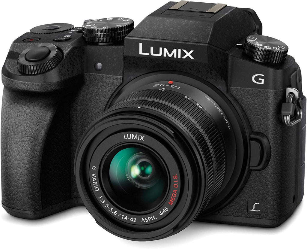 Panasonic LUMIX G7 4K Digital Camera, with 14-42mm Mega O.I.S. Lens, 16 Megapixel Mirrorless Camera, 3-Inch LCD, DMC-G7KK (Black)