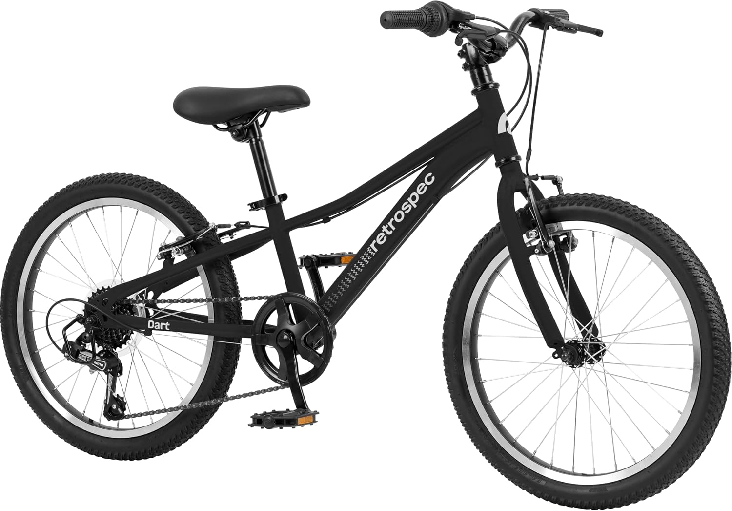 Retrospec Dart Kids Bike - 7-Speed Hybrid Bicycle for Ages 6-11 with 29in All-Season Tires & Shock Absorption - Adjustable Height Youth Bike with V-Brakes & Smooth Gear Shifting