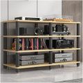 AV Media Stand, Audio Rack Corner Component Cabinet, Open Storage Shelf, Power Amplifier Shelf Equipment, TV Printer Storage Stand, for Home, Office(Natural,4 Tier 70CM27.5in)
