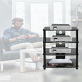 Av Media Stand Corner, 23 31 Inch Height Stereo Components Rack/Cabinet, Industrial Audiovideo Unit for Home, Electronics Equipment Shelf Entertainment Center,4tier