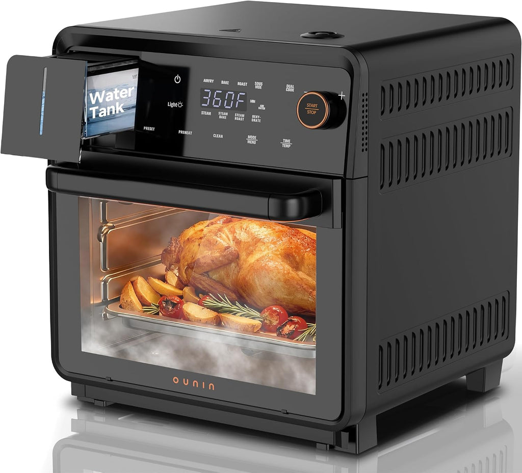 OUNIN Air Fryer Toaster Oven Combo – 11-in-1 Countertop Convection Steam Oven with Air Fryer, Steam, Dual Cook, Bake, Roast, Dehydrate, 90–430°F, Self-Cleaning, 16qt Capacity