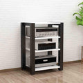 Corner Tv Stand with Ample Storage 5Tier Audio Rack Adjustable Shelves Media Console for Home Theater & Recording Roomwhite Av Cabinet for Tv & Stereo Equipment,White,4 Tier