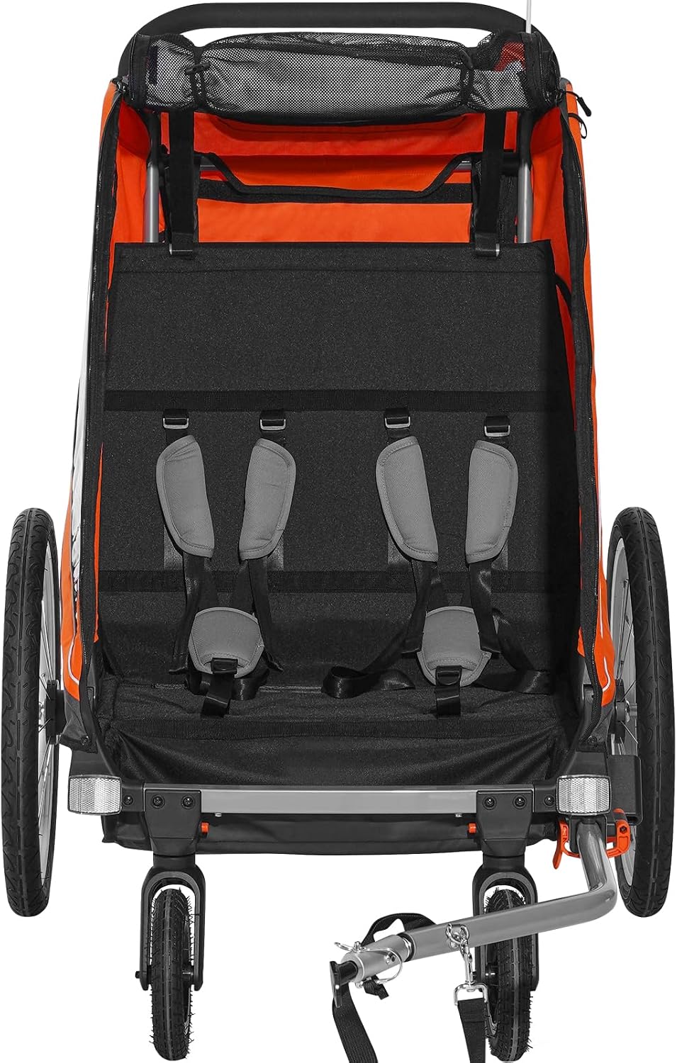 VEVOR Bike Trailer for Toddlers Kids, Single & Double Seat Options, 2-in-1 Canopy Carrier with Strong Frame Converts to Stroller, Tow Behind Foldable Child Bicycle Trailer with Universal Coupler