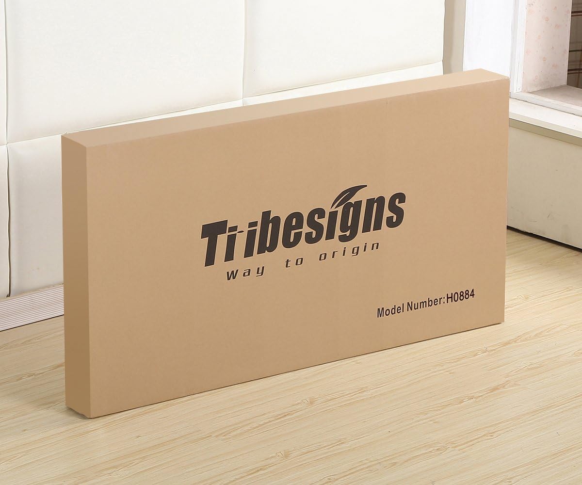Tribesigns Computer Desk, 55 inch Large Office Desk Computer Table Study Writing Desk for Home Office, Teak + Black Leg