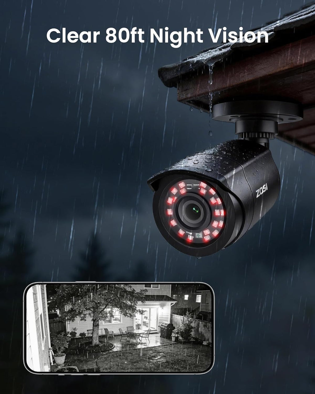 ZOSI 3K Lite 8CH Home Security Camera System Outdoor Indoor,AI Human/Vehicle Detection,Night Vision,H.265+ 5MP Lite 8 Channel CCTV DVR,8pcs 1080P 1920TVL Surveillance Bullet Cameras (No Hard Drive)