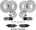 Detroit Axle - Brake Kit for 04-12 Chevrole Malibu, 06-10 Pontiac G6, 07-09 Saturn Aura, Disc Brake Rotors Ceramic Brakes Pads Rear Brake Calipers Replacement: 11.65' inch Front & 10.63' inch Rear