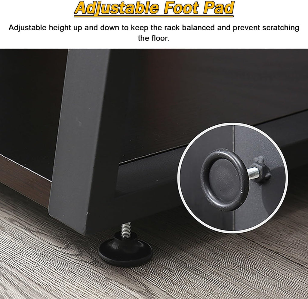 Audio Component Rack Tower Media Stereo Stand Equipment Shelves 2 3 4 Tier, Floor-Standing Video Game Organizer Cabinet Display Holder, for Recording Room/Class(Style a 2 Tier 35cm/13.8in)