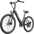 Gotrax Dolphin 26' Electric Bike, Max Range 30Miles(Pedal-assist1) & 20Mph Power by Peak 500W, 5 Pedal-Assist Levels & Front Suspension, 7-Speed&Boost Mode, City E-Bike for Adult, Step-Thru Bicycle