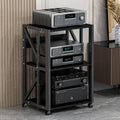 Modern AV Media Stand, Heavy Duty Hifi Audio Component Stand Corner Tv Entertainment Stereo Cabinet Amplifier Rack Shelf Rolling Projector Cart, Office Home Theater Video Rack DVD Record Player Stan
