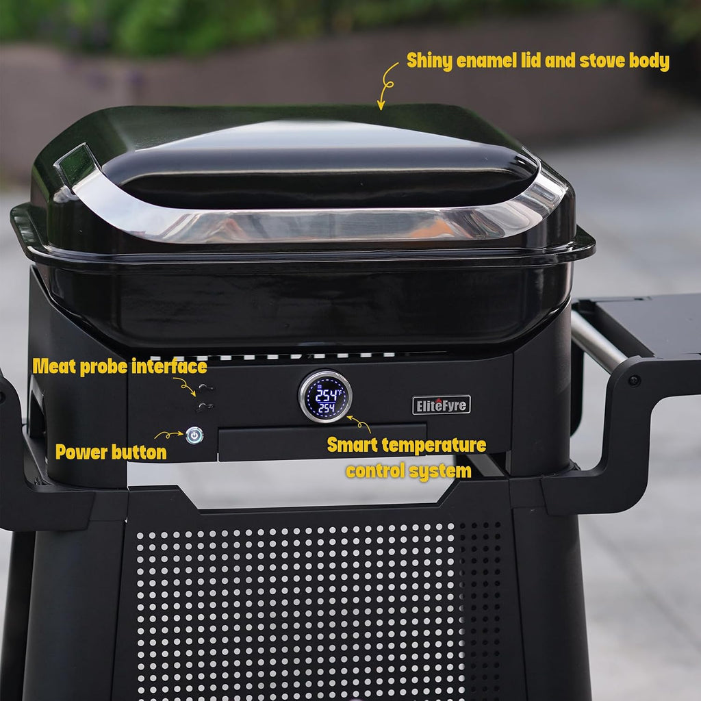 Volteq Smart Electric Grill - 1500W, 650°F, No Smoke Indoor/Outdoor BBQ, Digital Control & Meat Probe, All-in-One for Balcony, Patio, RVs