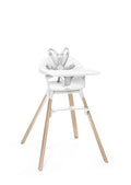 Stokke Clikk Easy to Clean White Baby High Chair with Natural Legs, All in One Box (Includes Tray and Harness)
