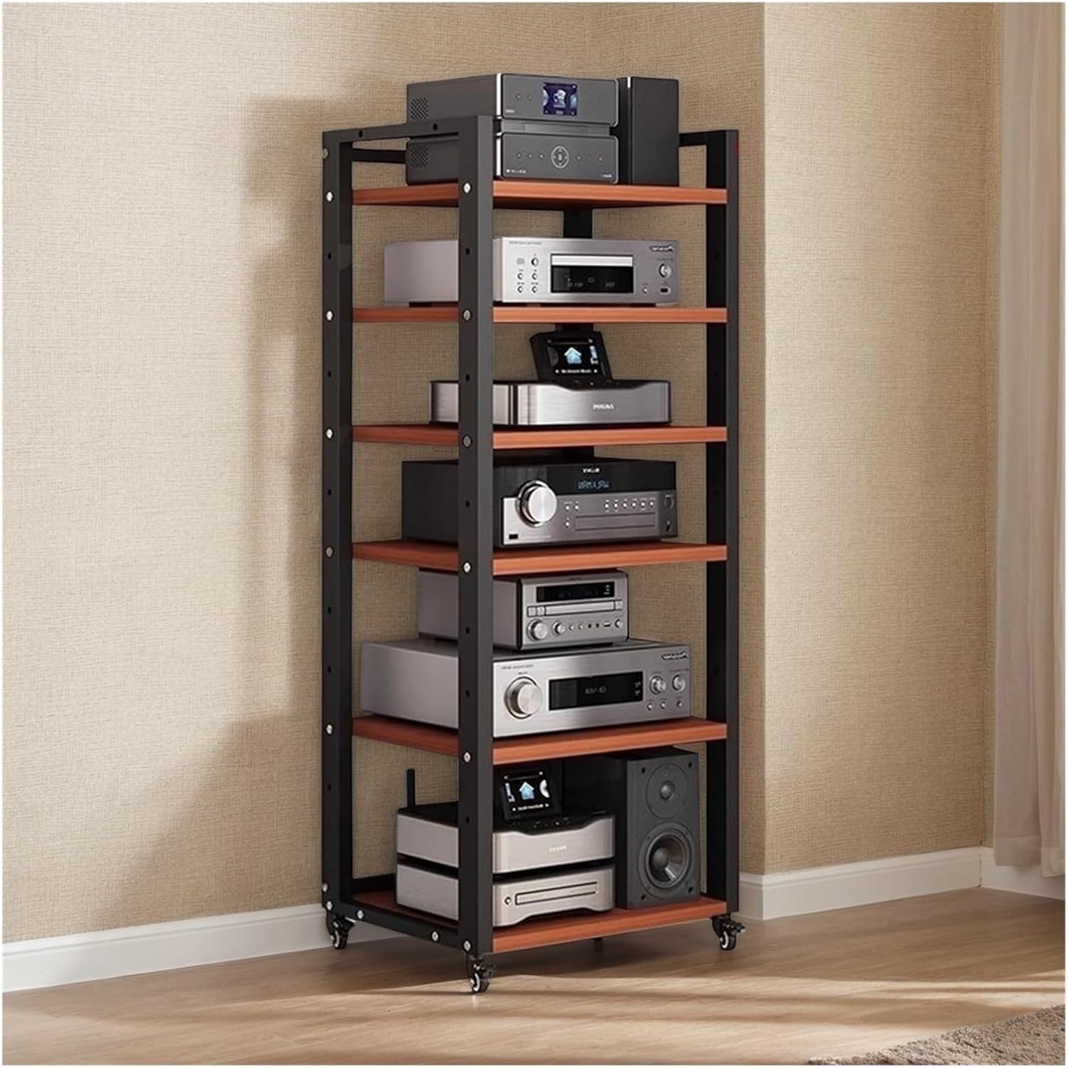 Home Audio Rack,Media Component Stand,Equipment Storage Unit,For Living Gaming Recording Music Room
