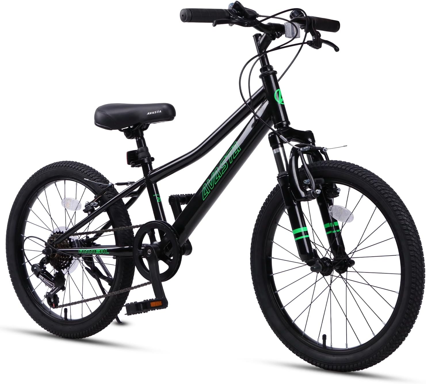 AVASTA Govet 20'' Kids Mountain Bike for 6-12 Years Old Boys Girls with Suspension Fork, 6 Speeds Drivetrain, Multiple Colors
