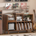 LELELINKY Large Record Player Stand, 48''Turntable Stand with Storage, Vinyl Record Holder with Display Area, Record Player Table Holds Up to 450 Albums, Record Stand for Music Room Living Room