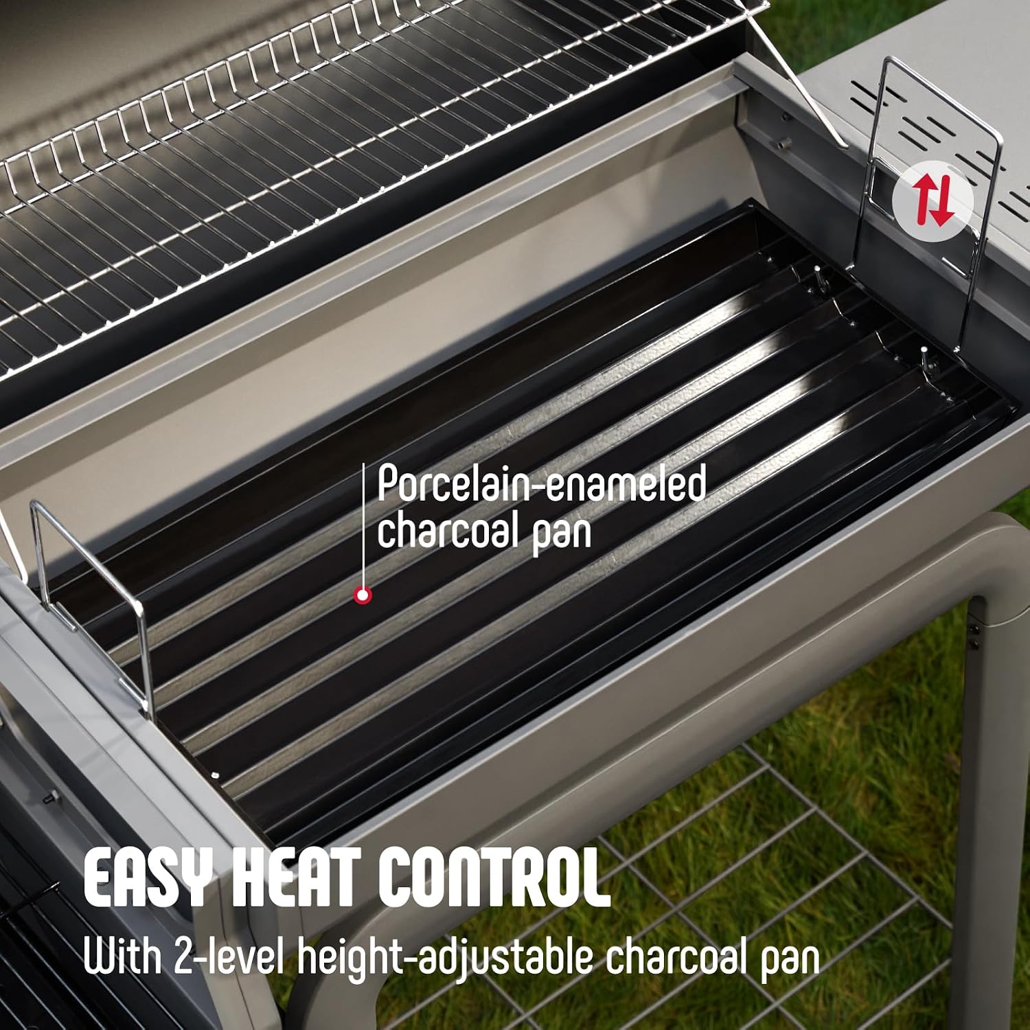 Feasto Heavy-Duty 30-Inch Charcoal Grill with Offset Smoker Grill, Side Table & 815 Sq. In Cooking Space, Outdoor BBQ Grill for Outdoor Barbecue in Backyard, Patio and Parties, Black