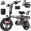 LELEKUAI Electric Bike for Adults and Teens, 520W-560W Motor, 20-24MPH, 32 Miles Range, 48V 10Ah Battery, 3-Level Pedal Assist, 14' Foldable Mini Electric Bicycle, UL 2849 Certified