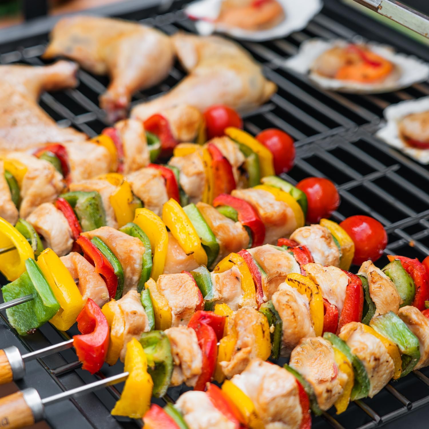 Charcoal Grill Outdoor BBQ Grill, Extra Large Cooking Area 794 Square Inches with Two Individual & Adjustable Charcoal Tray, Foldable Side Tables for Outdoor Cooking Backyard Camping Picnics By DNKMOR