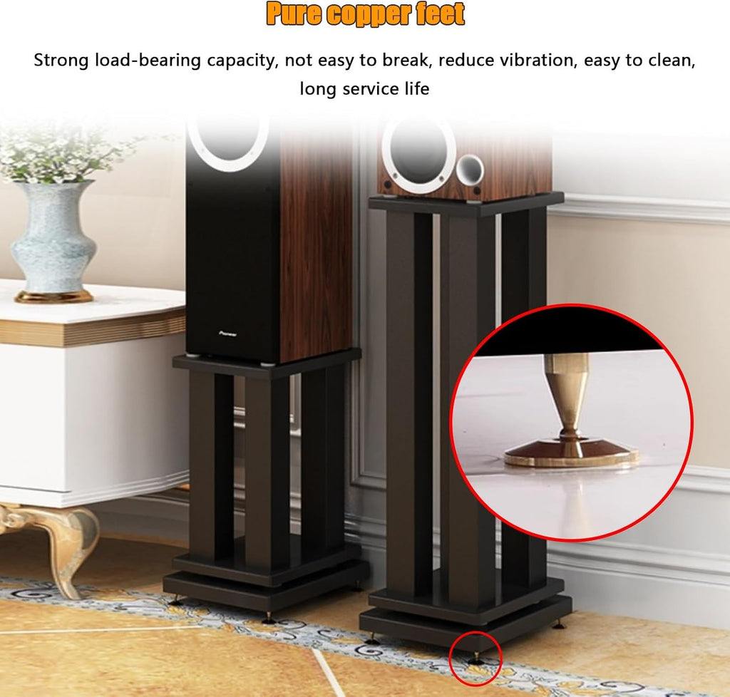 Aimery Floor Speaker Stands Pair, Professional Audio Stand Brackets, Metal Steel Floor Standing, Bookshelf Speaker Stands, Stand for Speakers(70cm/27.6in)