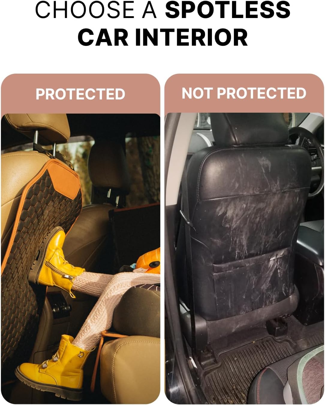 Owleys Set Seat Back Organizer & Car Seat Protector Hexy Waterproof & Non-Slip Protector for Child Car Cushion for Leather and Fabric Seats (Hexy Set 2)