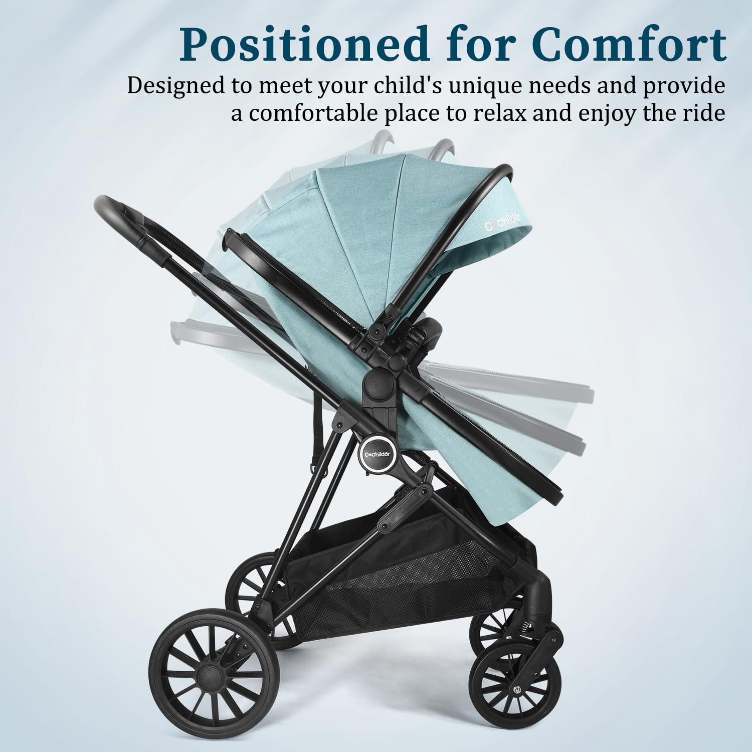 Cochildor Lite 2.0 Baby Stroller with Newborn Mode, 2-in-1 Foldable Infant Stroller with Reversible Seat and UPF 50+ Canopy