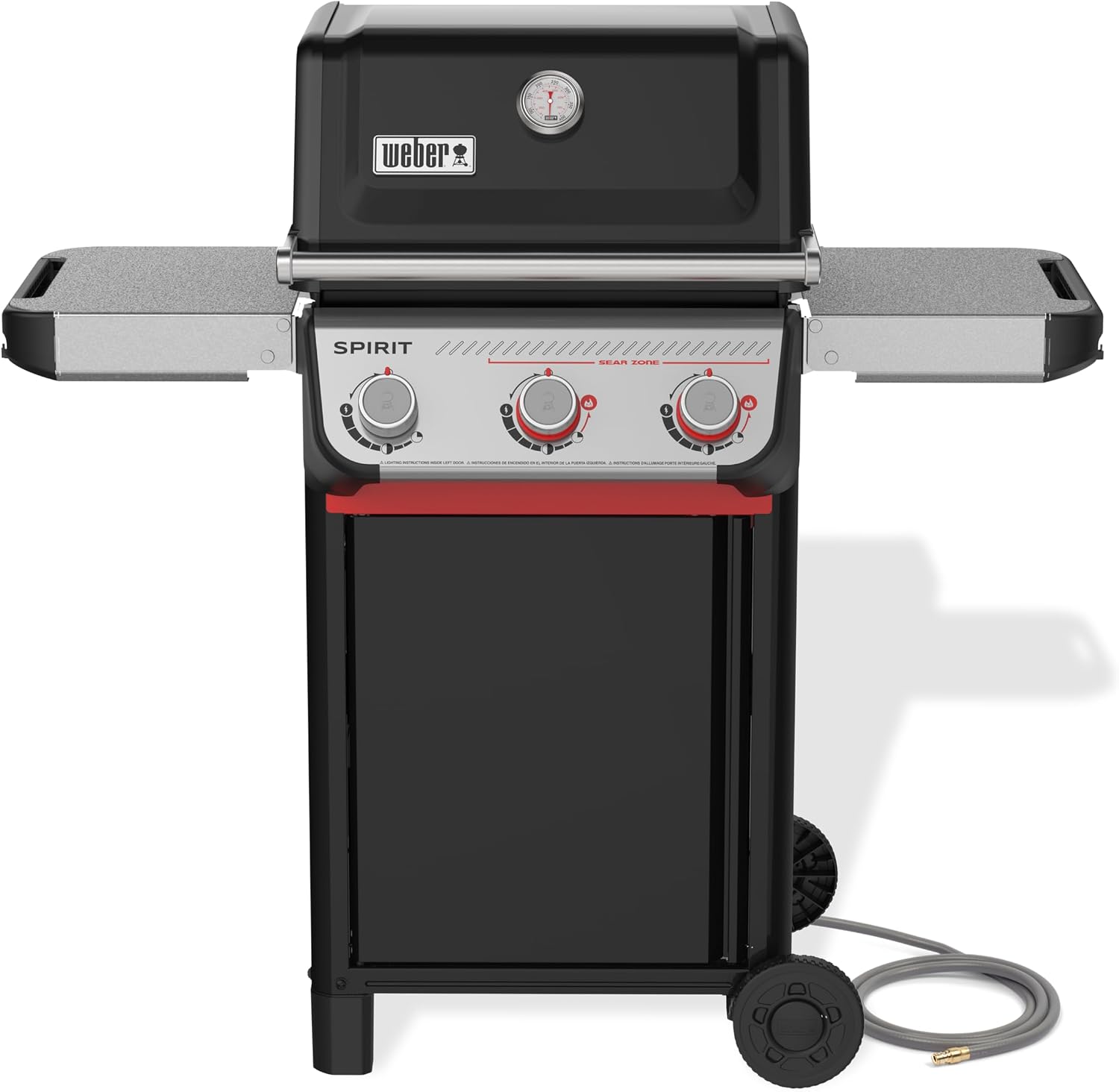 Weber Spirit E-325 Natural Gas Grill for Outdoor Cooking and BBQ, 3 Boost Burners, Black – Porcelain-Enameled Cast-Iron Grates, Sear Zone