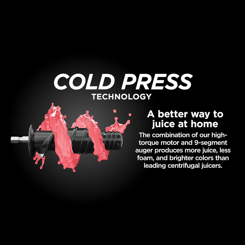 Ninja NeverClog Cold Press Juicer | Powerful Electric Slow Masticating Juicer with Pulp Control | XL Capacity | 24 oz. Juice Jug & 36 oz. Pulp Container | Dishwasher Safe | Charcoal | 150W | JC151