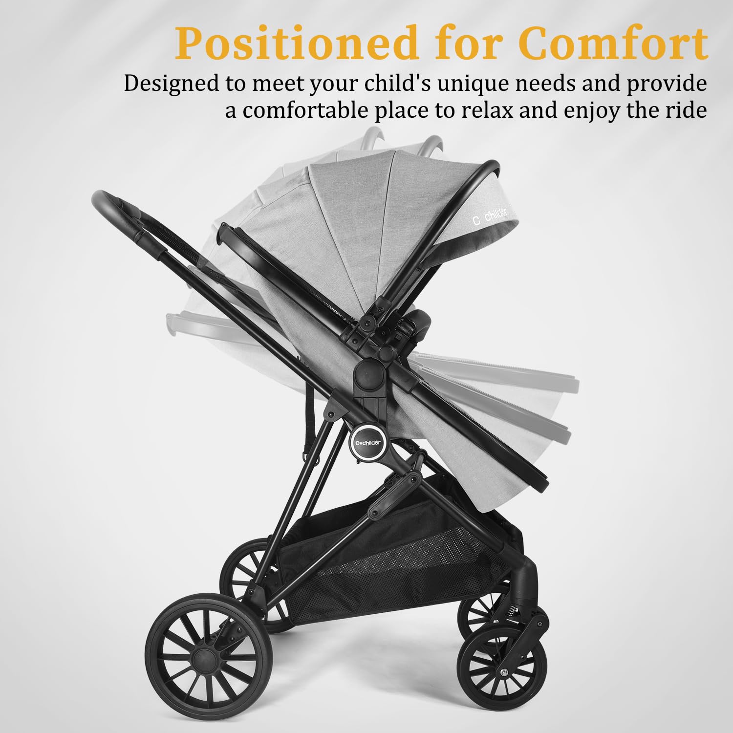 Cochildor Lite 2.0 Baby Stroller with Newborn Mode, 2-in-1 Foldable Infant Stroller with Reversible Seat and UPF 50+ Canopy