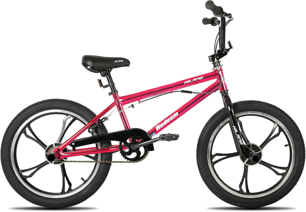 Hiland 20 Inch 3 5 Spoke Kids BMX Bike for Boys Girls Ages 5-12, 360 Degree Rotor Freestyle, 4 Pegs Single Speed Kid's BMX Bicycle, Multiple Colors