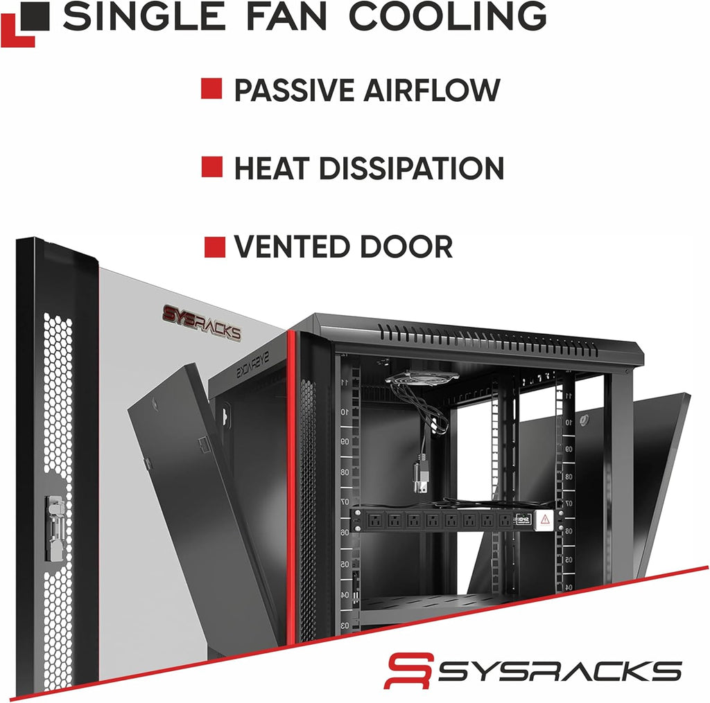 18U Wall Mount Server Rack Cabinet – 19' Network Rack Enclosure, 18' Deep Data Rack Cabinet with Fan, PDU & Shelf for IT Equipment, Switches and Patch Panel